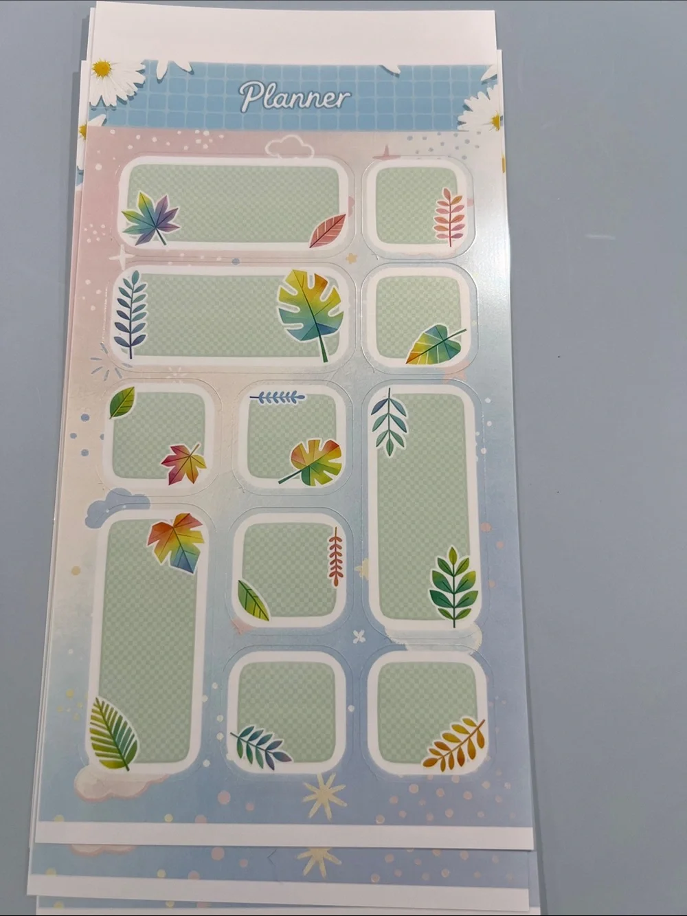 Hand Crafted Planner Stickers in Pastel Blue, Green, Pink